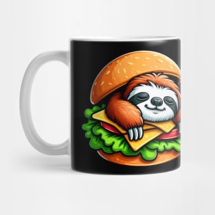 Sloth is Sleeping inside a Hamburger Mug